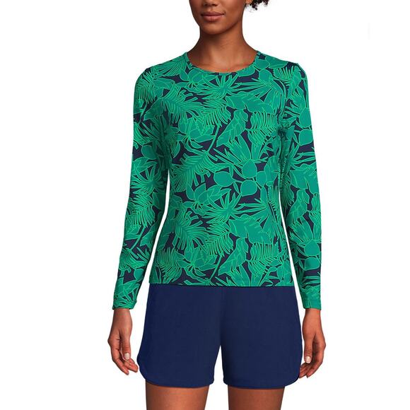 Lands' End Sunshade UPF 50 Long Sleeve Rash Gaurd  swim top athleisure XL 18 - Picture 3 of 8